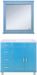 Misty Мебель для ванной Купер 90 R 4 ящика голубая – фотография-1